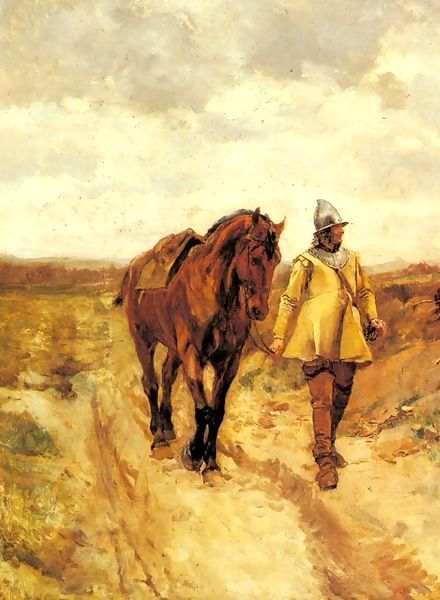 Ernest Meissonier _ A Man of Arms and His Horse..jpg Ernest Meissonier _ A Man of Arms and His Horse..jpg