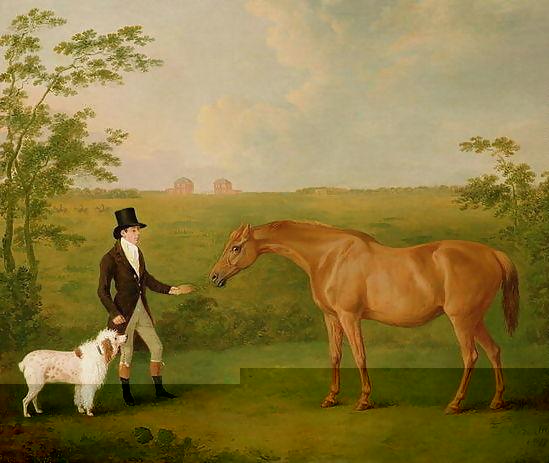 John Boultbee _ A Gentleman with a White Dog and a Chestnut Mare in a Landscape.JPG