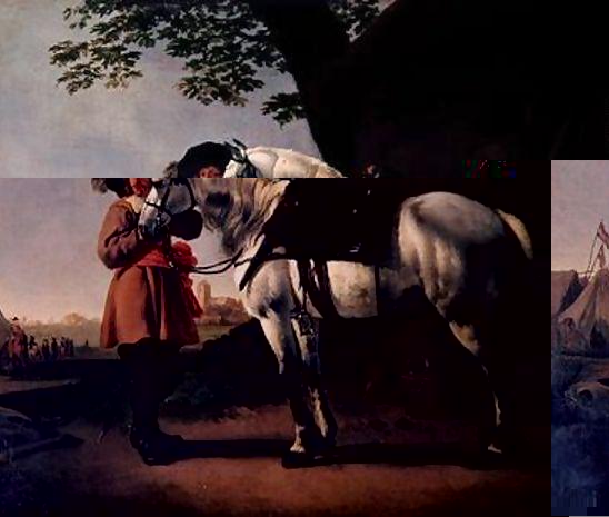 Abraham Van Calraet _ A Cavalier with a grey horse.jpg