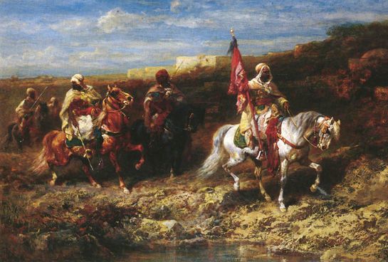 Adolf Schreyer _ Arab Horseman In A Landscape.jpg