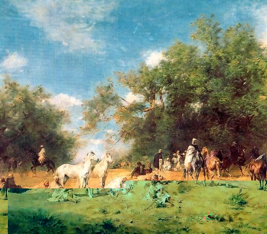 Eugene Fromentin _ Arab Horsemen Resting.jpg