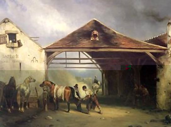 Francois-Emile de Lansac _ A Farrier shoeing a Horse.jpg