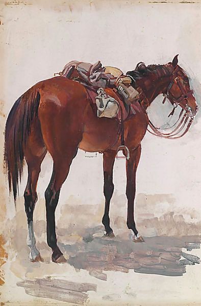 George Lambert _ Australian troop horse, full marching order.jpg