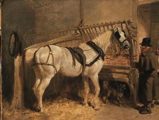 John Frederick Herring Snr _ A St. Giles' Cab Horse in a Stable with Grooms.jpg