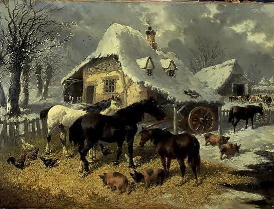 John Frederick Herring, Jnr. _ A Farmyard in Winter.jpg