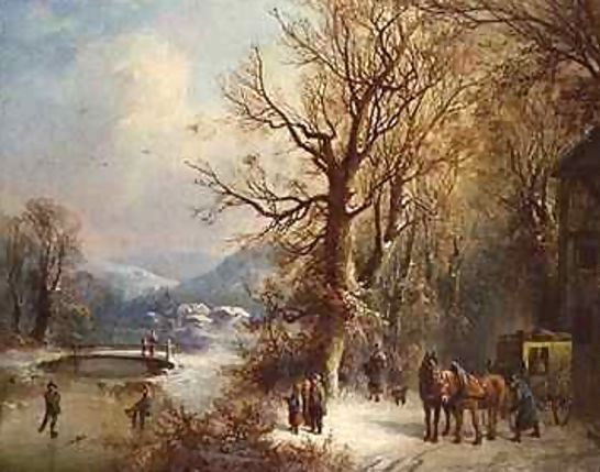 Guido Hampe _ Coach and Horses in a Snowy Landscape.jpg