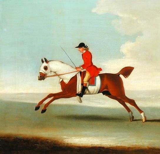 James Seymour _ Galloping Racehorse and mounted Jockey in Red.jpg