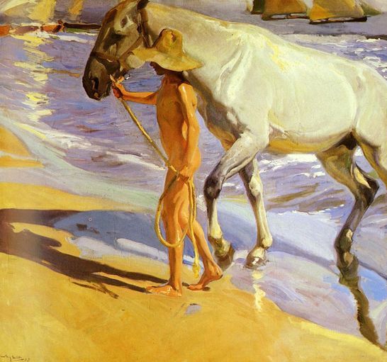 Joaquin Sorolla y Bastida _ El bano del caballo (The Horse's Bath).jpg