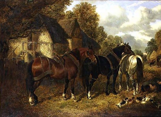 John Frederick Herring Snr _ Farm Scene with Cart Horses.jpg