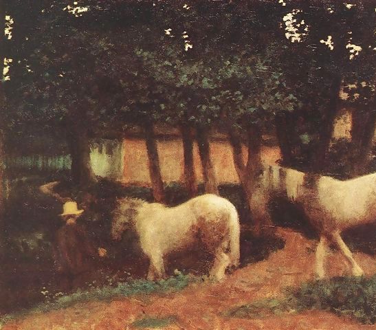 Karoly Ferenczy _ Evening Mood with Horses 1899.jpg