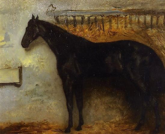 Theodore Gericault _ Black Horse in a Stable.jpg