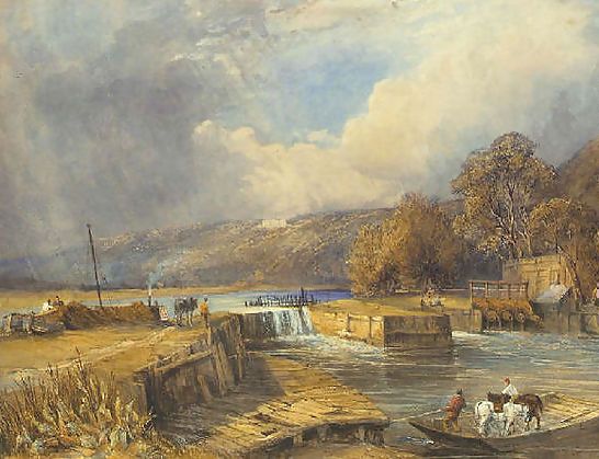 William of Eton Evans _ Clivedon from Cookham Weir, a horse-ferry in the foreground.jpg