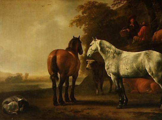 Abraham Van Calraet _ Horses and Cattle in a Landscape.jpg