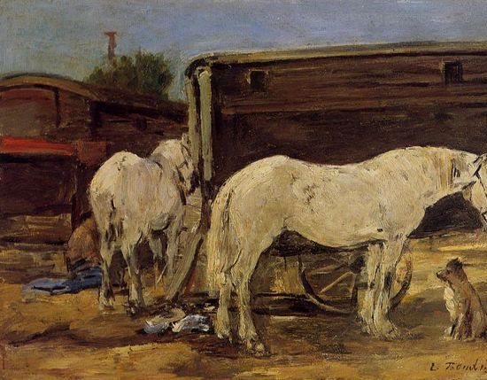 Eugène Boudin _ Gypsy Horses c.1885-90.jpg