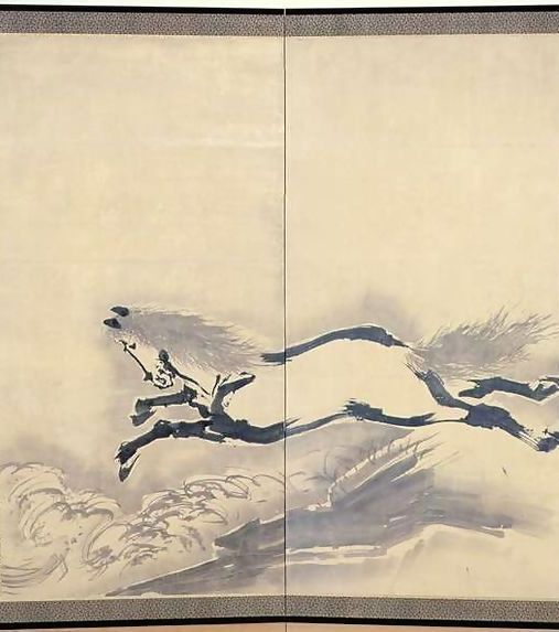 Soga Shohaku _ Horse Jumping, Japanese, Edo period, c.18th century.jpg