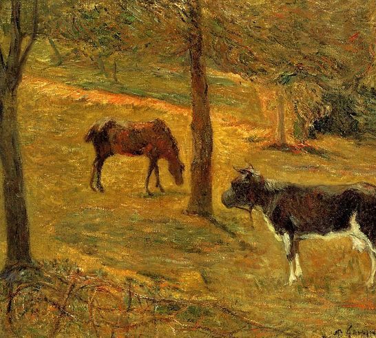 Paul Gauguin _ Horse And Cow In A Field.jpg