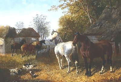 John Frederick Herring Snr _ Horses & Ducks In Farmyard.jpg